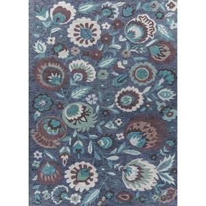 พรมแฮนด์เมดโพลีเอสเตอร์ Hacienda Blue รุ่น Tra-15081 ลายดอกไม้แบบนามธรรม รูปทรงสี่เหลี่ยมผืนผ้า สำหรับห้องนั่งเล่น ใช้ในบ้าน กว้าง 4 เมตร - Product Image 1