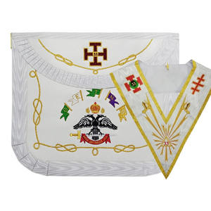 Collar de Cadena para Mandil Masónico de Gran Maestro, Terciopelo Blanco con Detalles Dorados, Hecho a Mano, de la Mejor Calidad, Mandil Masónico de Arco Real 2026 - Product Image 5