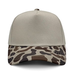 OEM Vintage 5 Panneau Camouflage Casquette de Baseball Réglable Incurvé Bill Snapback Casquette Écusson Personnalisé Logo Sport Chasse Camionneur Chapeaux - Product Image 6