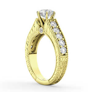 Bague de fiançailles vintage sertie d'un diamant de 1,05 carat en or jaune 18 carats - Product Image 2