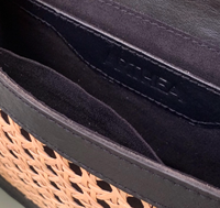Sac en rotin naturel pour femmes, sac à bandoulière en rotin et cuir fait à la main noir pour dame, femme, Nhat Minh