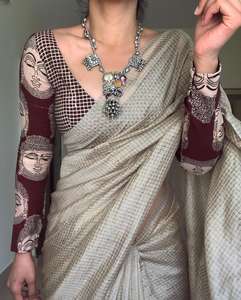 ผ้าส่าหรีดีไซน์ใหม่สำหรับผู้หญิง ใส่ในงานแต่งงาน งานเลี้ยง สวยงามโดดเด่น ผลิตจากผ้าฝ้ายคุณภาพสูง นำเข้า วัสดุผ้าฝ้าย ผู้ผลิตจากอินเดีย - Product Image 2