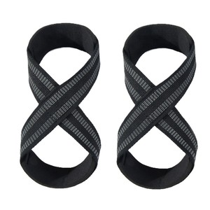 Sangle de musculation en coton de haute qualité personnalisable en forme de 8, respirante, antidérapante, fermeture élastique pour soulever des poids morts - Product Image 2