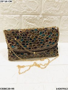Designer <b>Bridal</b> <b>Wedding</b> Exclusive Ladies Clutches | Handmade Ethnic Evening Ladies Clutch <b>Bags</b> | <b>Bridal</b> Clutch - Product Image 4