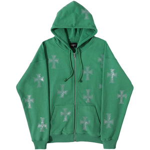 Sweat à capuche personnalisé pour homme, hiver, avec strass, avec votre propre logo, mélange polyester/coton - Product Image 4