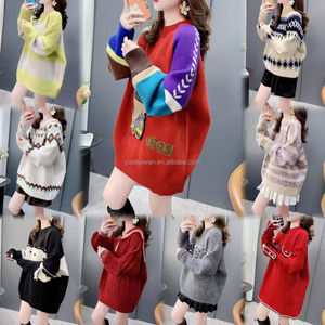 <span class=keywords><strong>Pull</strong></span> tricoté ample et <span class=keywords><strong>oversize</strong></span> pour <span class=keywords><strong>femme</strong></span>, motif géométrique, col marin, style décontracté, collection hiver - Product Image 5