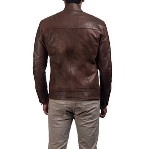 2025 vente en gros personnalisé hommes en cuir véritable veste en cuir de vachette Durable pour l'hiver veste en cuir pleine fleur - Product Image 5