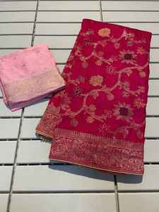 ชุดเดรสทอทอจากผ้าทอทอทอส่าหรีผ้าไหมล้วนมีพู่ซารีและแฟชั่นสำหรับผู้หญิง - Product Image 2