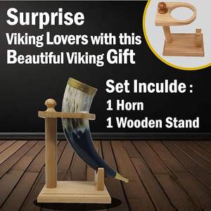 แก้วทัมเบลอร์ฮอร์นวัวทำมือสไตล์ยุคกลางไม่เหมือนใครขัดเงาธรรมชาติเกรดอาหารเป็นมิตรกับสิ่งแวดล้อมสำหรับเครื่องดื่มโปรโมชั่นร้อน/เย็น - Product Image 4