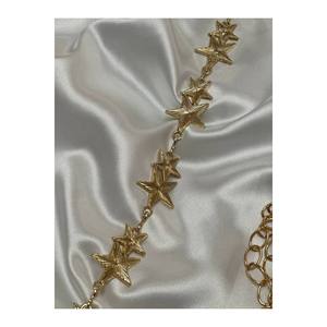 Cinturón para mujer con detalle de cadena de estrellas (cinturón para la cintura, cinturón para vestido, cinturón para falda, cinturón para pantalón) - Dorado - Product Image 2