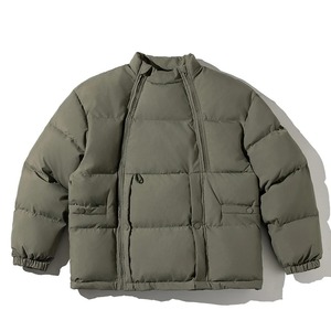 Parkas de invierno para hombre, abrigo cálido grueso suelto con doble cremallera y cuello levantado, chaquetas acolchadas, estilo Formal de Streetwar - Product Image 1