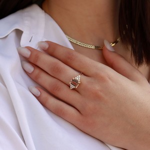 Heirloom Quality 14k Solid Gold Morganite With Diamond Wedding <b>Ring</b> Jewelry <b>Ring</b> Unique Eternity <b>Ring</b> for <b>Girls</b> Drop Shipping - Product Image 5