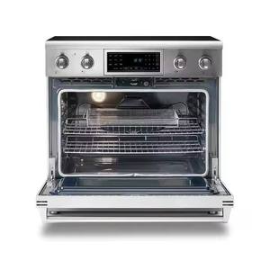 เตาแก๊สและเตาอบไฟฟ้าแบบตั้งพื้น Great-Intelli Professional ขนาด 30 นิ้ว ทำจากสแตนเลสสตีล 4 หัวเตา สำหรับใช้ในครัวเรือน - Product Image 2