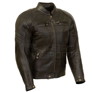 Chaqueta de carreras de alta calidad para hombre, chaqueta protectora de cuero para motocicleta con bajo MOQ, talla XL, logotipo personalizado, patrón liso, novedad - Product Image 2