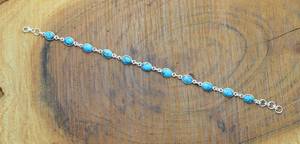 Blue Copper <b>Turquoise</b> 925 Sterling Silver Adjustable Bracelet Handmade Oval Stone Jewelry Women Fashion Gift - Product Image 4