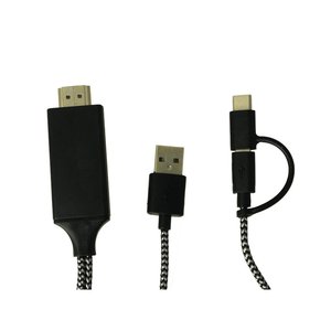 * Presa * USB tipo C e Micro USB a HDMI HDTV adattatore 2 metri cavo per Android Smartphone a TV Monitor proiettore- - Product Image 1