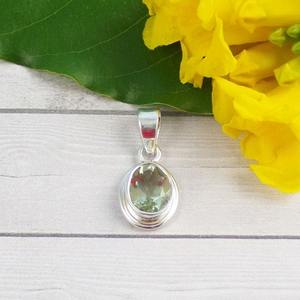 Colgante hecho a mano de peridoto de Color verde, colgante de plata de ley 925 con piedras preciosas, regalo de boda perfecto para el amor con joyería estampada 925 - Product Image 2