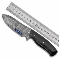 Industriequalität Handgefertigtes Jagdmesser mit Gerader Klinge aus Damaszener Stahl HRC 58-62 mit Twist-Muster, OEM Anpassbar
