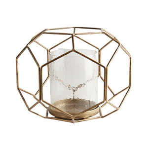 Bougeoir votif fait main de couleur or rose Bougeoir votif en métal et verre de conception fantastique à un prix acceptable - Product Image 2