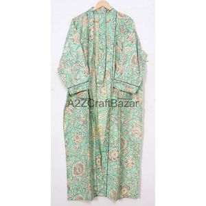 ชุดเดรสแมกซี่ผ้าฝ้าย100% ชุดกิโมโนพิมพ์ลายดอกไม้ชุดคลุมอาบน้ำชุดเก็บความร้อนชุดนอนของขวัญคริสต์มาสฤดูใบไม้ผลิขายส่ง - Product Image 5