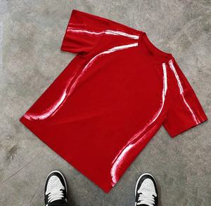 Camisetas de Hombre Extra Grandes OEM, Estilo Vintage, Lavado Ácido, Hombros Caídos, Efecto Desgastado por el Sol, Tallas Grandes, Estampado Gráfico - Product Image 1