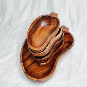Cuencos de madera decorativos para servir comida, precio competitivo, decoración de mesa, cuenco de madera moderno - Product Image 1