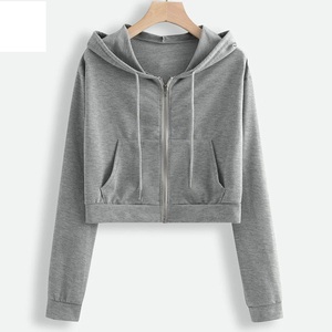 Sudaderas cortas de invierno Fashionfit para mujer, sudaderas de poliéster de lana a la moda, ropa de calle con diseño de logotipo forrado para otoño - Product Image 5