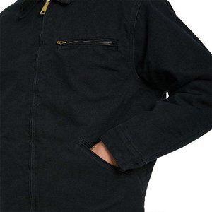 OEM Custom logo 100% Cotton <b>Canvas</b> <b>Jackets</b> Padded Lining Men Work <b>Jacket</b> With Zipper Pocket <b>Canvas</b> Corduroy Neck Men Work <b>Jacket</b> - Product Image 4