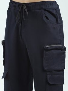 กางเกงคาร์โก้ผู้ชายกางเกงสตรีทแวร์ลายทางโค้งตรงมีกระเป๋าหลายกระเป๋าใส่สบายกางเกงผู้ชายซักได้ - Product Image 5