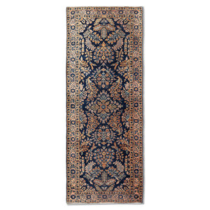 Aalam พรมขนสัตว์ผูกปมลายดอกไม้สีฟ้า Pae-6451สำหรับใช้ในบ้านจากพรมในเมืองชัยปุระ - Product Image 1