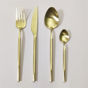 Juego de cubiertos decorativos, vajilla de Metal de diseño personalizado, juego dorado, cubiertos reutilizables, cubiertos para decoración del hogar - Product Image 6