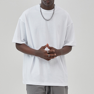 Camisetas simples de gran tamaño para hombre Camiseta de algodón unisex Camiseta lisa con hombros caídos para hombre - Product Image 1