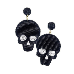 Pendientes bordados de cuentas de semillas de calavera de Halloween a la moda de cuentas Pendientes de Halloween Fiesta espeluznante de la India por glowin fashion - Product Image 5