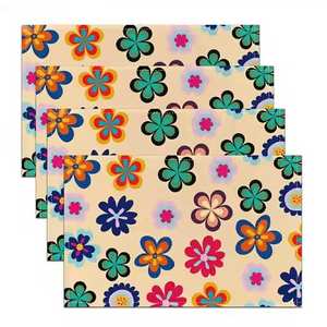 Suministro a granel de material de algodón puro bordado Mantel Individual de sublimación de forma personalizada con logotipo - Product Image 3