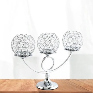 Silver Crystal <b>Tea</b> <b>Light</b> Candle Holder Set Of-3 Elegant Other Types of Candle Holders Lanterns Candle Jars - Product Image 1