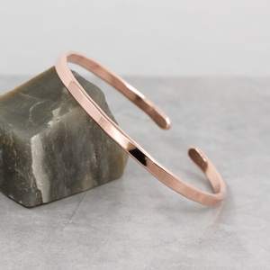 กำไลข้อมือทองแดงปลอมแปลงด้วยมือ: กำไลทองแดงแข็ง - Product Image 1