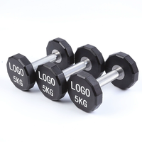 Venta al por mayor de fábrica: Mancuernas de goma de 12 lados GALAXY MASTER GM-313 de 5 kg - Set de equipo de fitness duradero para entrenamiento muscular en el gimnasio en casa