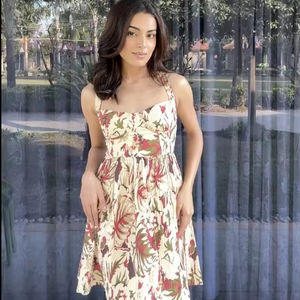 Vestido corto de algodón indio hecho a mano para mujer, elegante estampado Floral para viajes, ropa de oficina, boda, regalo de novia personalizado ODM - Product Image 1