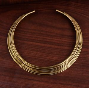 Hammered Flexible Tribal Brass Choker Ethnic Brass Choker Necklace Brass <b>Cuff</b> Necklace Collar Necklace Silver Choke - Product Image 2