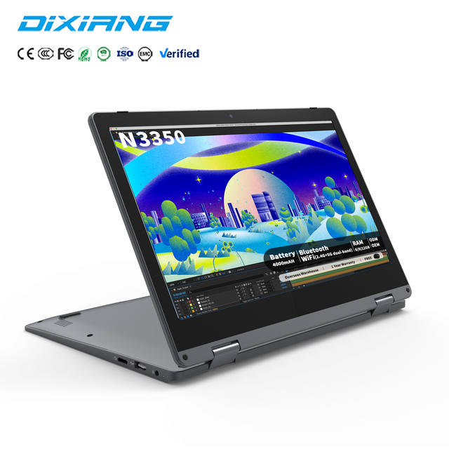 Laptop Computer Touch Screen 360 Degree 11.6 Inch Yoga Intel N3350 6GB 8GB RAM 128GB SSD 512GB Student Education Laptop PC