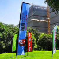 Matériel publicitaire et marketing à prix d'usine : Drapeaux en aluminium, imprimés par transfert thermique, en forme de plume, en forme de goutte et rectangulaires