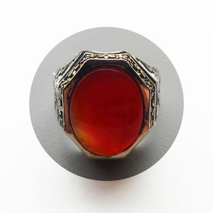 Anillo de Boda Clásico de Lujo Profesional para Hombre, Plata de Ley 925, Corte Ovalado, Ágata Yemení, Chapado en Rodio, Venta Directa al por Mayor para Fiestas - Product Image 4