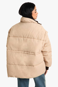 Veste courte matelassée pour femme personnalisée pour l'hiver, en tissu polyester respirant en toile tricotée, standard 1 pièce - Product Image 2