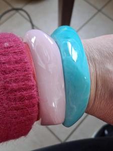 Square Resin Bangles Square Acrylic Stackable <b>Bracelets</b>, Funky Chunky Bangle Set, 90s <b>Inspired</b> Statement Jewelry - Product Image 2