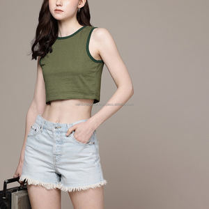 Nardon Apparel 100% Coton Basic T-shirt Femme Crop Tops Col Rond 160 Grammes - Product Image 1