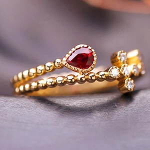 Bague de fiançailles en argent sterling 925 faite à la main avec pierre de mariage en diamant rubis rose poire du type de bijoux du vendeur indien - Product Image 3