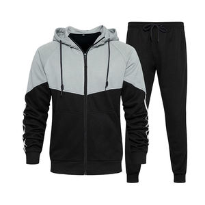 Conjunto Deportivo de Invierno para Hombre, Chaqueta con Cierre y Pantalones de Chándal, 100% Poliéster, Transpirable, con Logotipo Personalizado de Alta Calidad, Tallas Grandes - Product Image 1