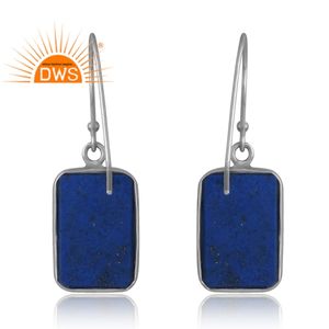Meilleure vente 925 argent Sterling naturel Lapis pierres précieuses balancent boucle d'oreille bijoux personnalisés pour les femmes cadeau pour elle - Product Image 2