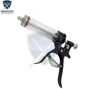 Jeringa Veterinaria Multidosis, Cuerpo de Metal, Dosis Ajustable de 30 ml y 50 ml, Herramienta de Inyección para Ganado, para el Cuidado de la Salud Animal - Product Image 1