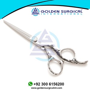 Ciseaux de barbier en acier inoxydable, super coupe, manche élégant, motif floral, meilleure qualité, prix d'usine - Product Image 5